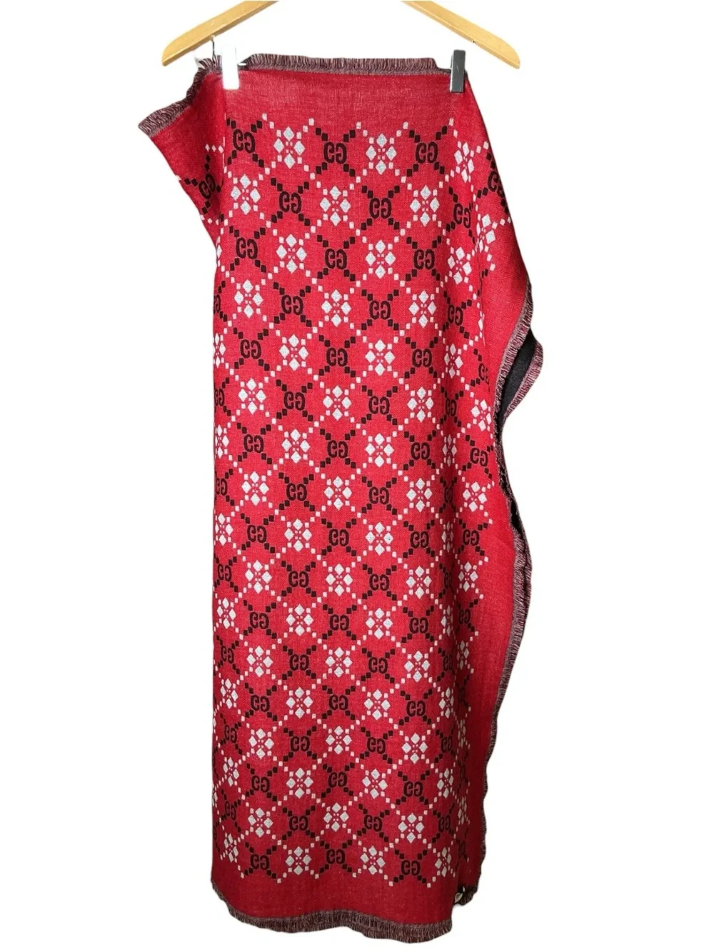 Gucci Monogram Wool GG Logo Scarf